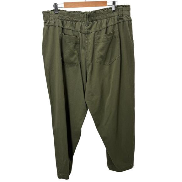 Knox Rose Womens Olive Green Button Fly Tapered Pants Size XXL Elastic Waist - Picture 2 of 6
